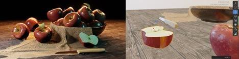 3D graphic of apples